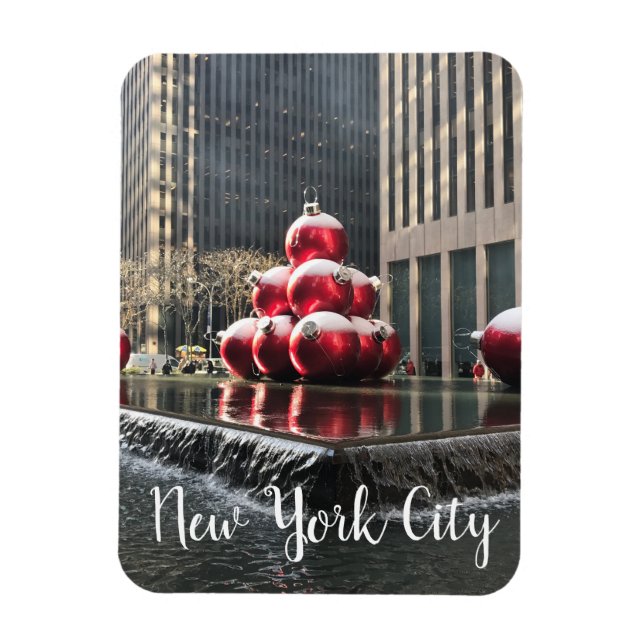 Imán Navidades del Centro Rockefeller de la ciudad de N (Vertical)