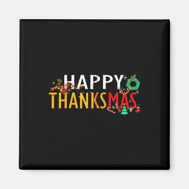 Imán Navidades del Día de Acción de Gracias Feliz Navid (Frente)