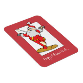 Imán Navidades del ejercicio de fitness feliz con Santa