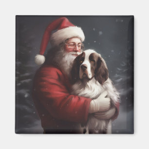 Imán Navidades del Festival Springer Spaniel Santa Clau