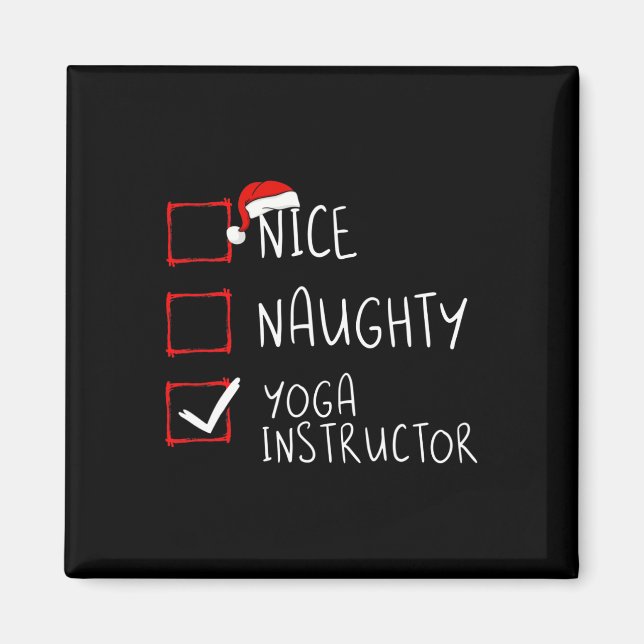 Imán Navidades del instructor de yoga de Niza (Frente)