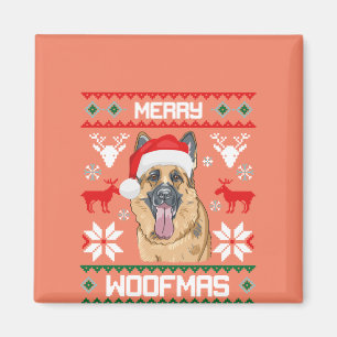 Imán Navidades del Pastor Alemán Merry Woofmas Sweatshi