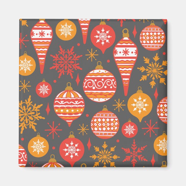 Imán Navidades del patrón de Knit Faux Personalizados (Frente)