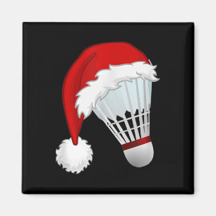Imán Navidades deportivos Badminton Santa Hat
