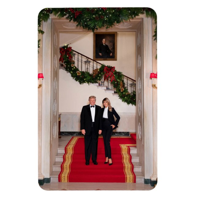 Imán Navidades detienen al presidente Donald Trump y Me (Vertical)