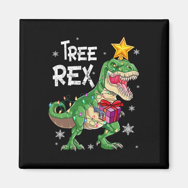 Imán Navidades Dinosaurios Árbol Rex Pajamas Hombres Ni (Frente)