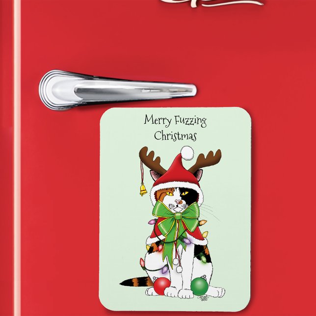 Imán Navidades divertidos Calico Cat (Subido por el creador)