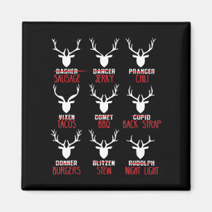 Imán Navidades divertidos cazan renos en Santa