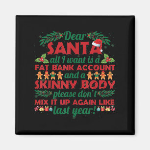 Imán Navidades divertidos citan a Papá Noel que quiero