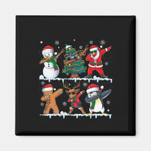 Imán Navidades divertidos Dabbing Santa Elf Deer Friend
