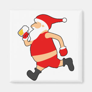 Imán navidades divertidos de cerveza santa