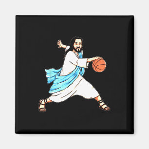 Imán Navidades divertidos de Jesus Play Baloncesto