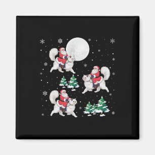 Imán Navidades divertidos del gato persa en Santa Ridin