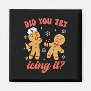 Imán Navidades Divertidos Enfermeras Gingerbread Hombre
