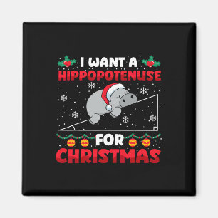 Imán Navidades divertidos Maestra Hippopotenuse Math Lo