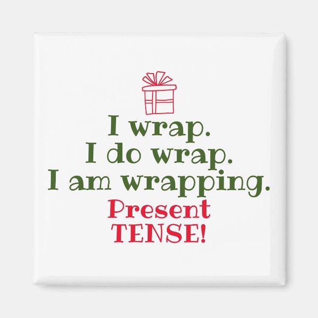 Imán Navidades divertidos Pun | Humor gramatical de vac (Frente)