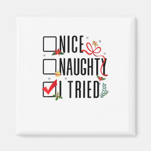 Imán Navidades divertidos regalos Santa List Naughty I