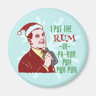 Imán Navidades divertidos Retro Rum Beber vacaciones en
