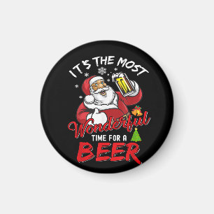 Imán Navidades divertidos Santa Claus Beer Beer Wonderf
