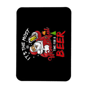 Imán Navidades divertidos Santa Claus Beer Beer Wonderf