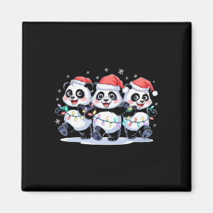 Imán Navidades divertidos Santa Reindeer Cute Panda San