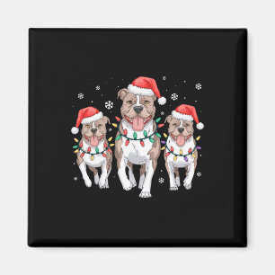 Imán Navidades divertidos Santa Reindeer Cute Pitbull S