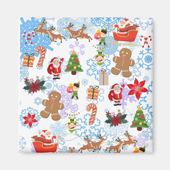 Imán Navidades divertidos Santa Santa (Frente)