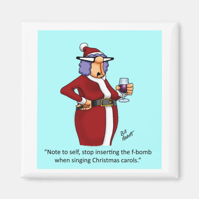 Imán Navidades divertidos Wine Magnet (Frente)
