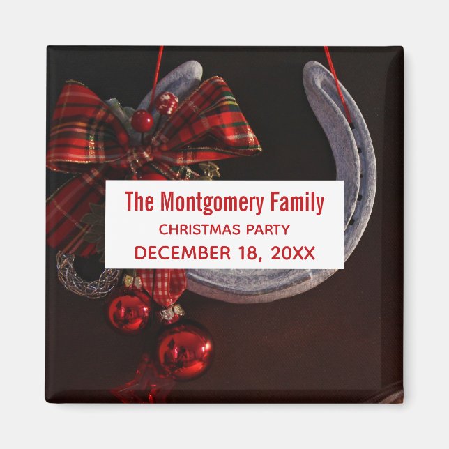 Imán Navidades ecuestres colgando a Fiesta de herradura (Frente)