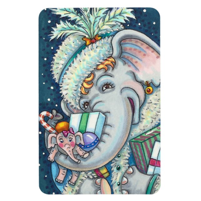 IMÁN NAVIDADES ELEFANTES, TRUNCABLES DE REGALOS Y BUENA (Vertical)