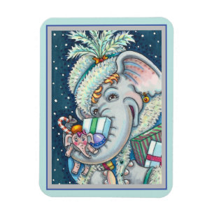 IMÁN NAVIDADES ELEFANTES, TRUNCABLES DE REGALOS Y BUENA