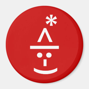 Imán Navidades Elf Emoticon Xmas ASCII Texto Arte