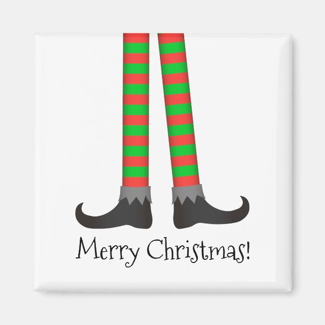 Imán Navidades Elf Legs Magnet - Disfraz a rayas (Frente)