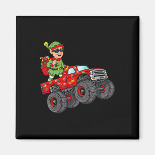 Imán Navidades Elf Riding Monster Camión Niños Familia