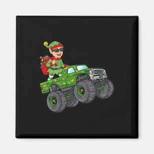 Imán Navidades Elf Riding Monster Camión Niños Familia