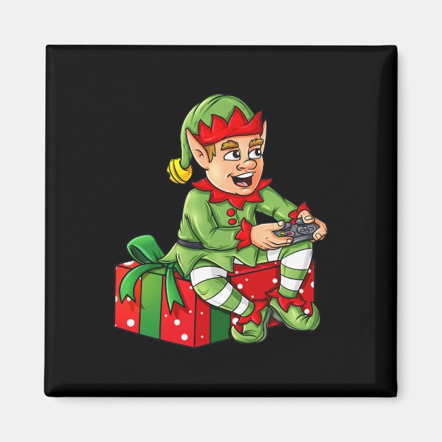 Imán Navidades Elf Video Gamer Controller Niños Niños X (Frente)