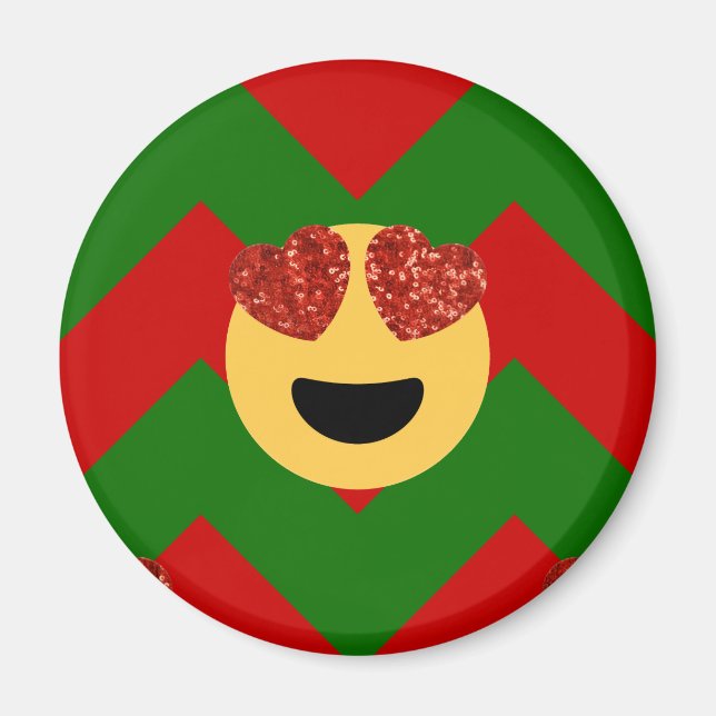 Imán navidades emoji del ojo del corazón (Frente)