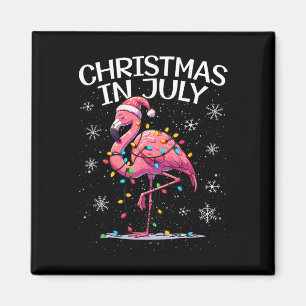 Imán Navidades En Julio Flamingo Santa Summer Xmas Muje