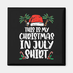 Imán Navidades En Julio Shirt Santa Hat Summer Beach Va