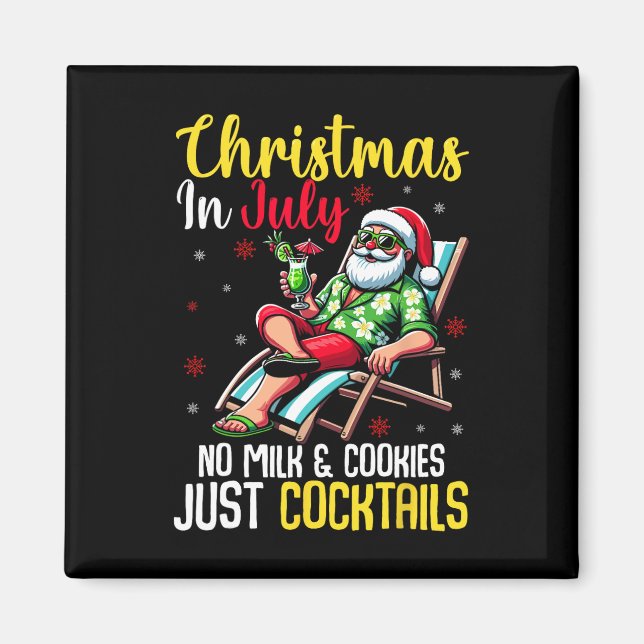 Imán Navidades En Julio Sin Cookies De Leche Solamente  (Frente)