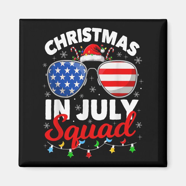 Imán Navidades En Julio Squad Summer Beach Hawaii Santa (Frente)