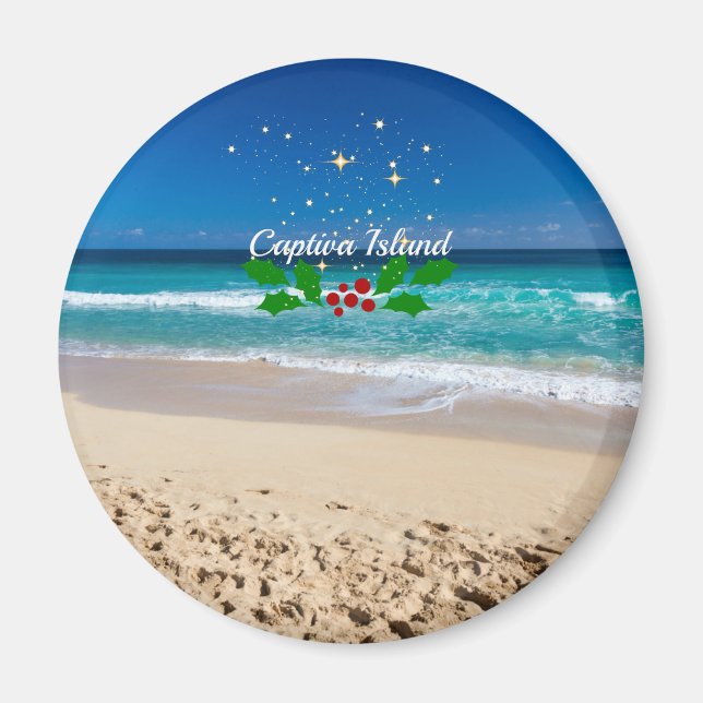 Imán Navidades en la isla de Captiva, Florida (Frente)