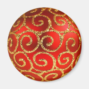 Imán Navidades En Rojo Y Oro