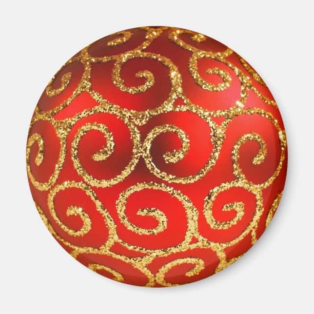Imán Navidades En Rojo Y Oro (Frente)