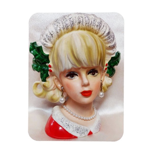 Imán Navidades encantadores Chica Head Vase Holly y Fur (Vertical)