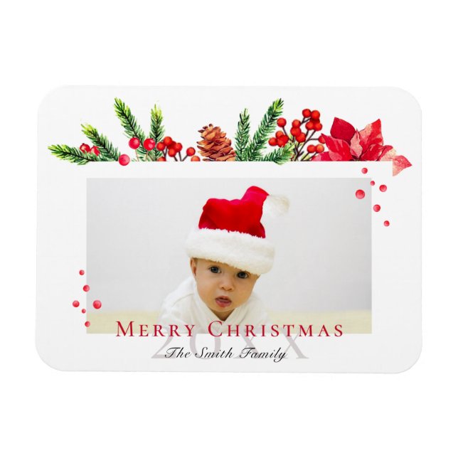 Imán Navidades encantadores encuadran foto personalizad (Horizontal)
