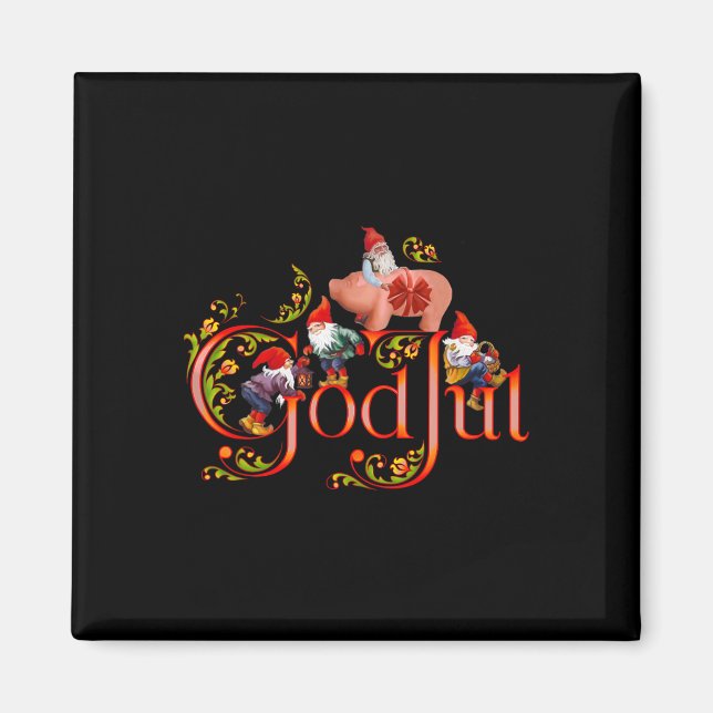 Imán Navidades escandinavos Dios Jul Marzipan Cerdo (Frente)