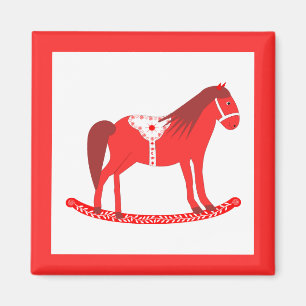 Imán Navidades escandinavos rodando caballo