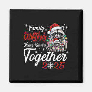 Imán Navidades familiares de Raccoon haciendo Recuerdos