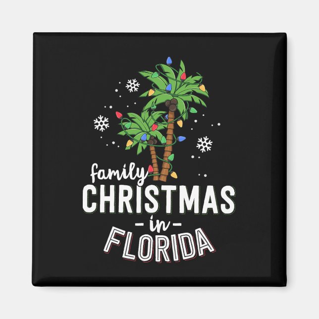 Imán Navidades Familiares En Florida Palm Trees Xmas Be (Frente)